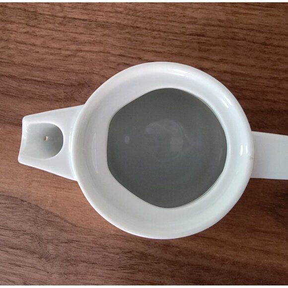 Bauscher Weiden Germany White Porcelain Art Deco Minimalist Tea Pot With Lid - Picture 4 of 9